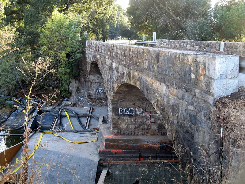 Napa River Bridge on Zinfandel Lane, St. Helena, California