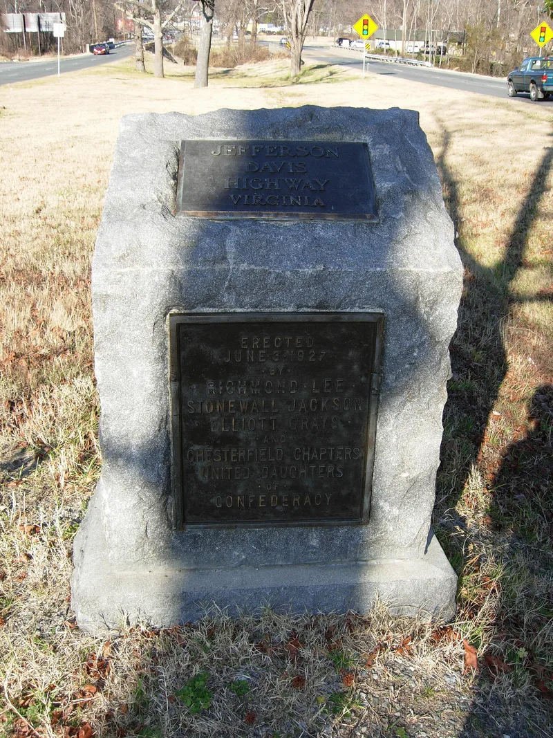 Brook Road Marker, Jefferson Davis Highway, Richmond, Virginia