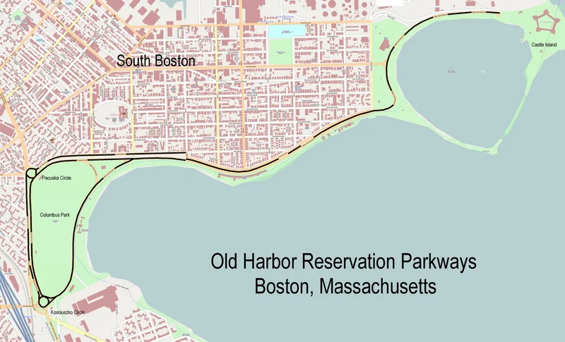 Old Harbor Reservation Parkways, Metropolitan Park System of Greater Boston, Boston, Massachusetts