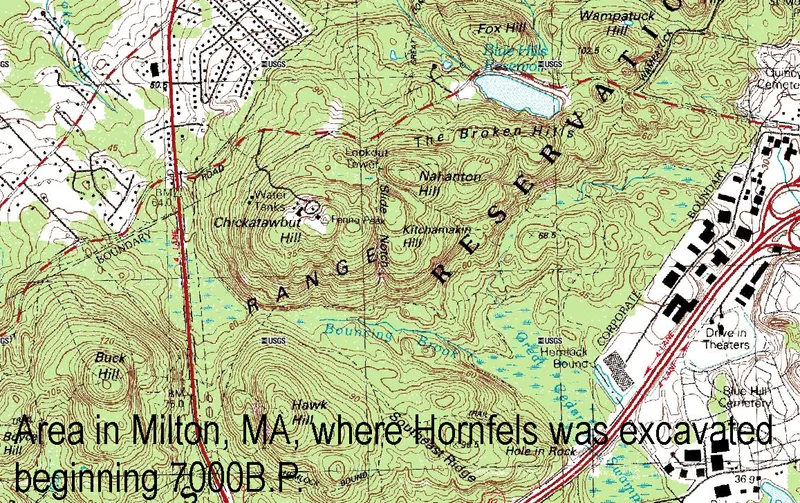 Massachuetts Hornfels-Braintree Slate Quarry, Milton, Massachusetts
