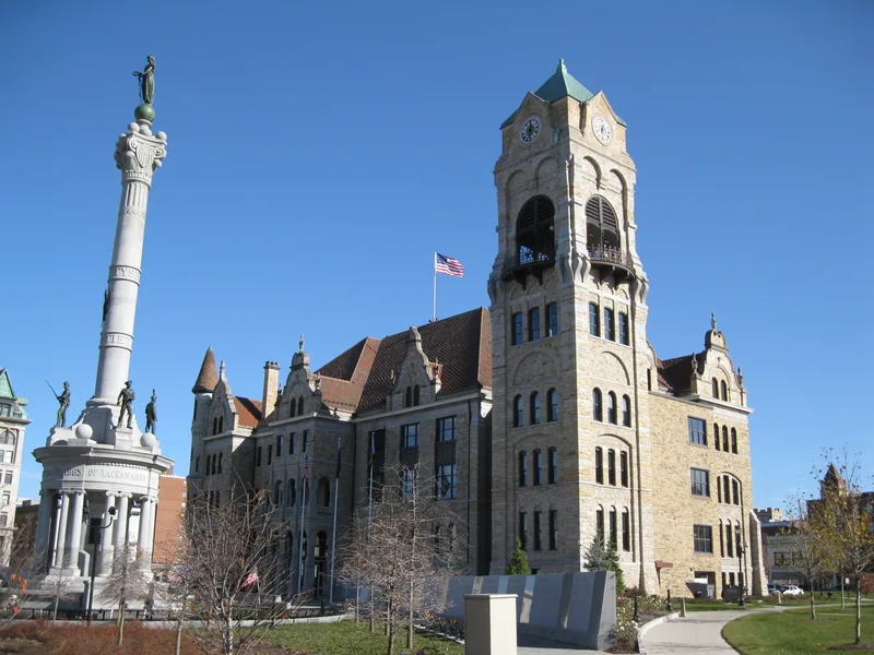 Lackawanna County Courthouse and John Mitchell Monument, Scranton, Pennsylvania